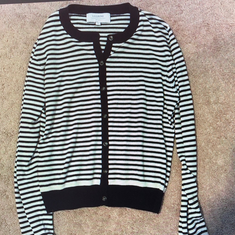 La Ligne Monochrome Striped Cardigan